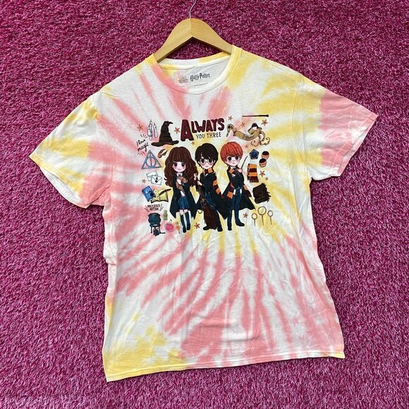 Harry Potter Chibi Hermoine, Ron, Harry tiedye T-shirt size Large - Picture 3 of 4